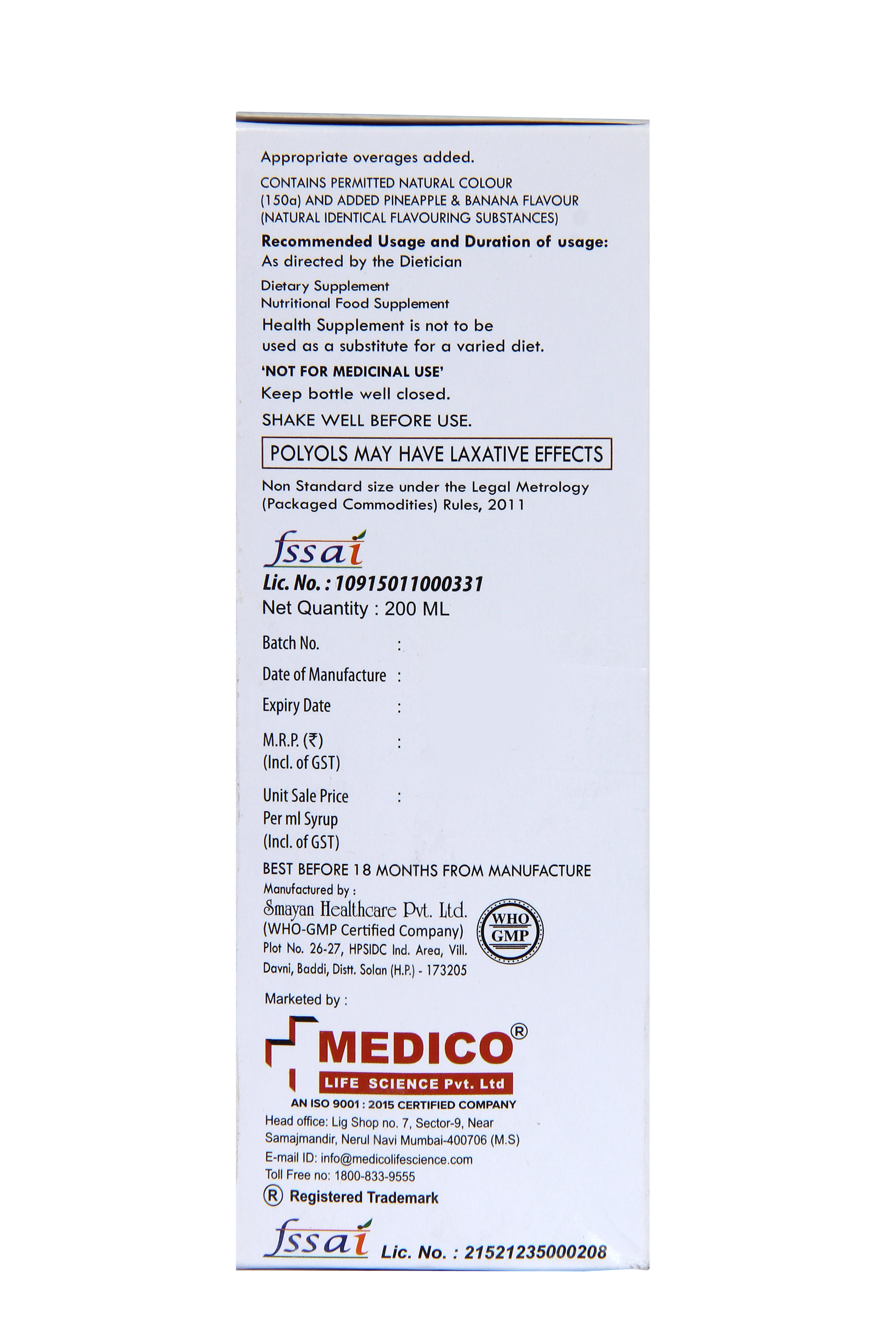 Mitmed Syrup - View 2